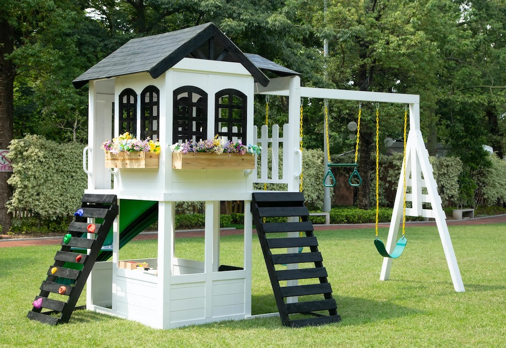 2MamaBees Reign Two Story Playhouse with Kitchen